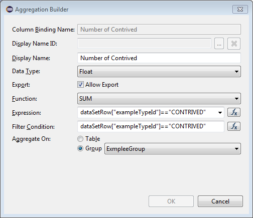 Aggregation builder